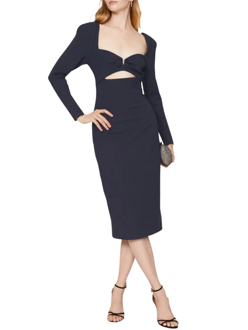 Elliatt Scarlette Navy Cutout Midi Dress Sz S NWT